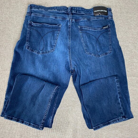 Calvin Klein Slim Fit Denim Jeans Men's 38 x 32 Mid Rise Blue Casual Pants - Picture 7 of 16